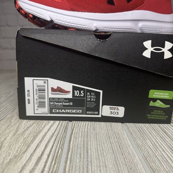 Under Armour Charged Assert 10 Running Shoes Men’s 10.5 Red New - Picture 8 of 8